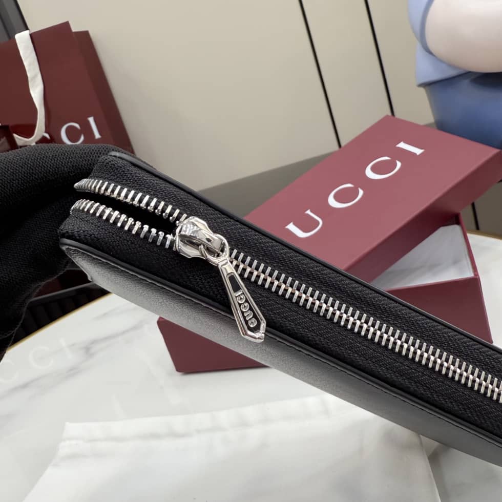 Gucci Lira Leather Black Zip Around Wallet 867318_7_156821 Gucci Lira Leather Black Zip Around Wallet 867318