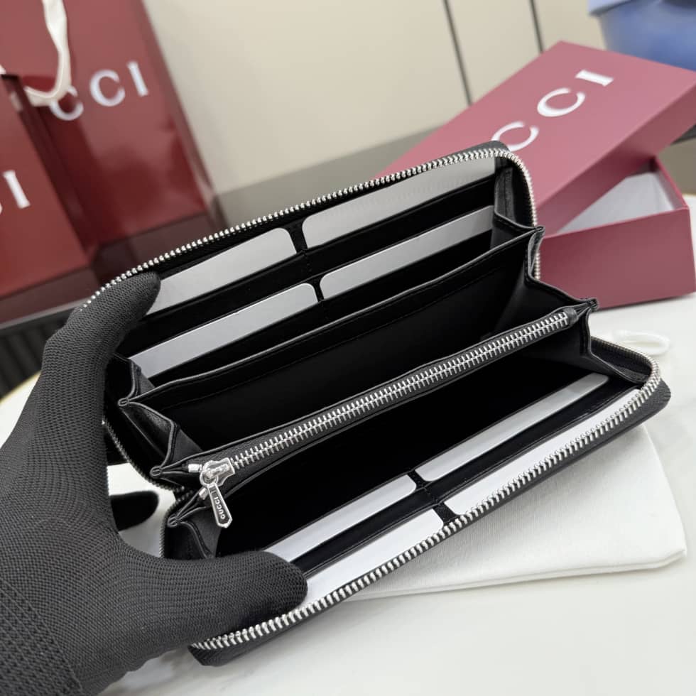 Gucci Lira Leather Black Zip Around Wallet 867318_8_156821 Gucci Lira Leather Black Zip Around Wallet 867318