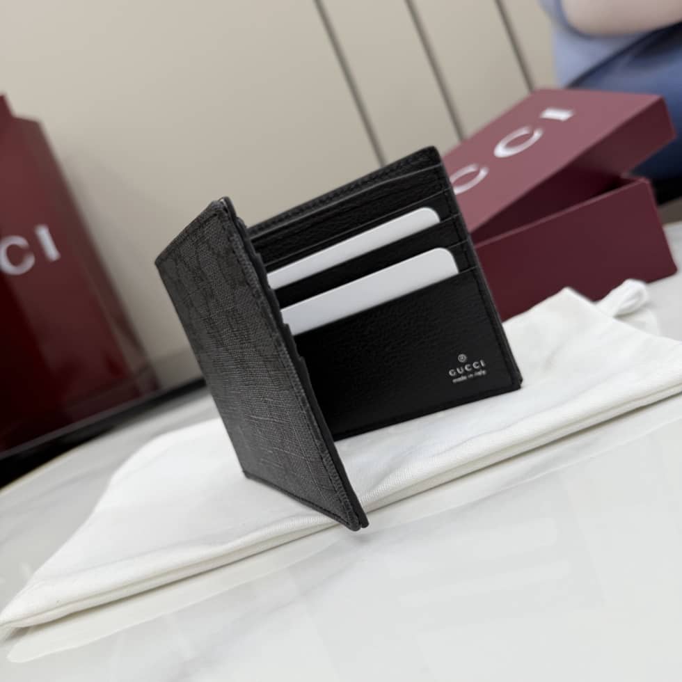 Gucci Essence Classic Black Bi-fold Wallet 876390_4_156851 Gucci Essence Classic Black Bi-fold Wallet 876390