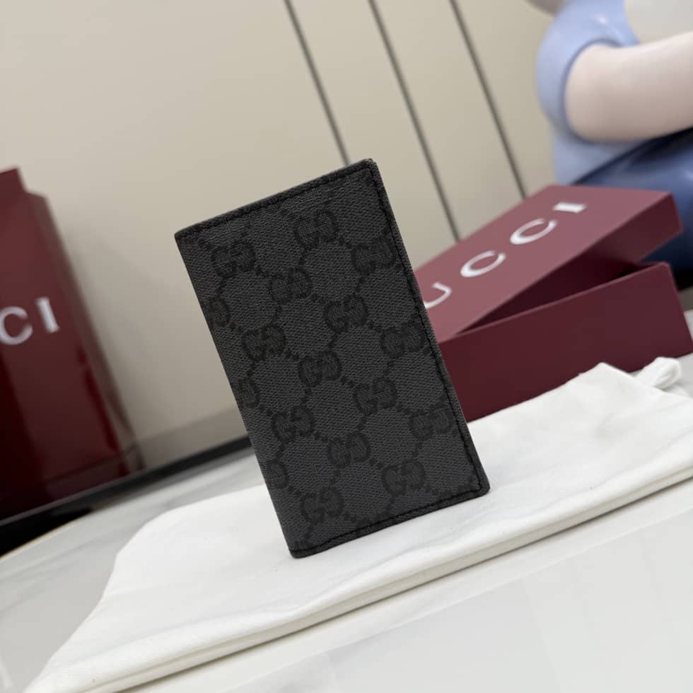 Gucci Essence Classic Canvas Black Card Case 876421_10_156871 Gucci Essence Classic Canvas Black Card Case 876421