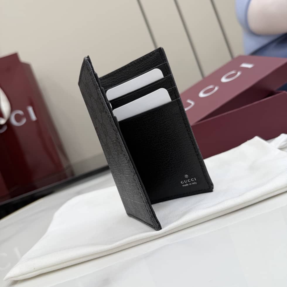 Gucci Essence Classic Canvas Black Card Case 876421_6_156871 Gucci Essence Classic Canvas Black Card Case 876421