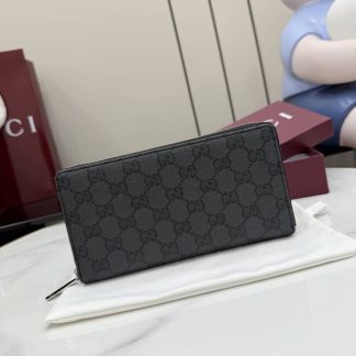 Gucci Essence Classic Black Zip Around Wallet 876434