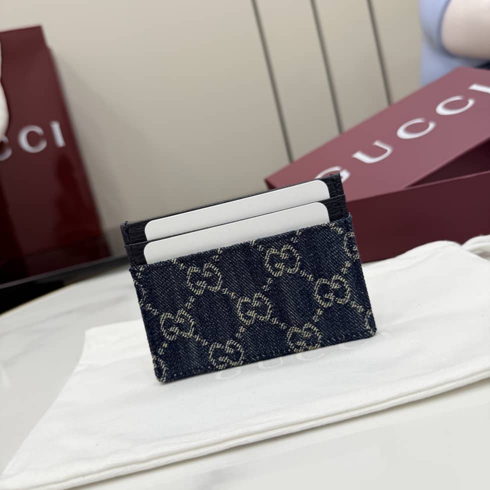 Gucci Card Case Denim Dark Blue 875795_1_156921 Gucci Card Case Denim Dark Blue 875795
