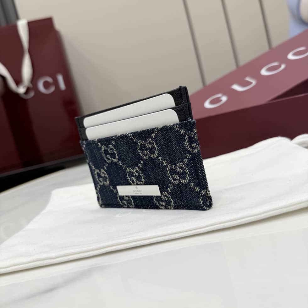Gucci Card Case Denim Dark Blue 875795_2_156921 Gucci Card Case Denim Dark Blue 875795