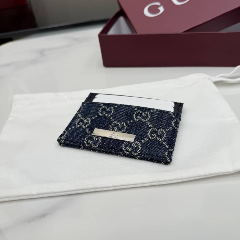 Gucci Card Case Denim Dark Blue 875795_3_156921 Gucci Card Case Denim Dark Blue 875795