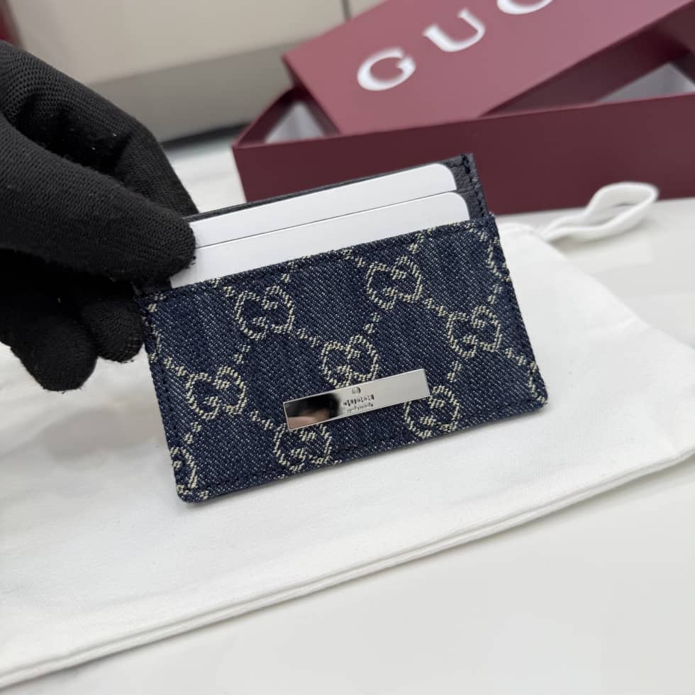 Gucci Card Case Denim Dark Blue 875795_4_156921 Gucci Card Case Denim Dark Blue 875795