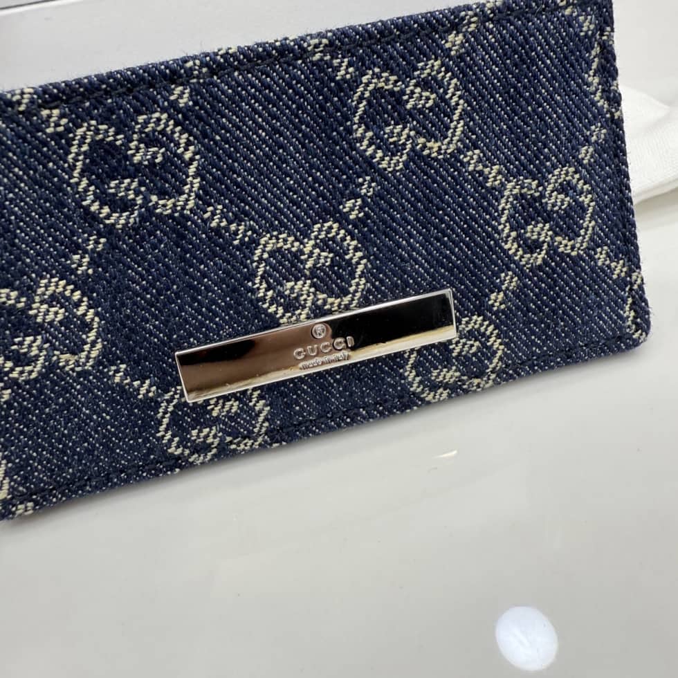 Gucci Card Case Denim Dark Blue 875795_5_156921 Gucci Card Case Denim Dark Blue 875795