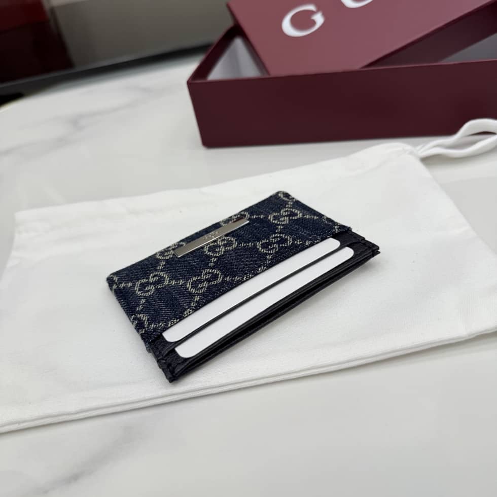 Gucci Card Case Denim Dark Blue 875795_6_156921 Gucci Card Case Denim Dark Blue 875795
