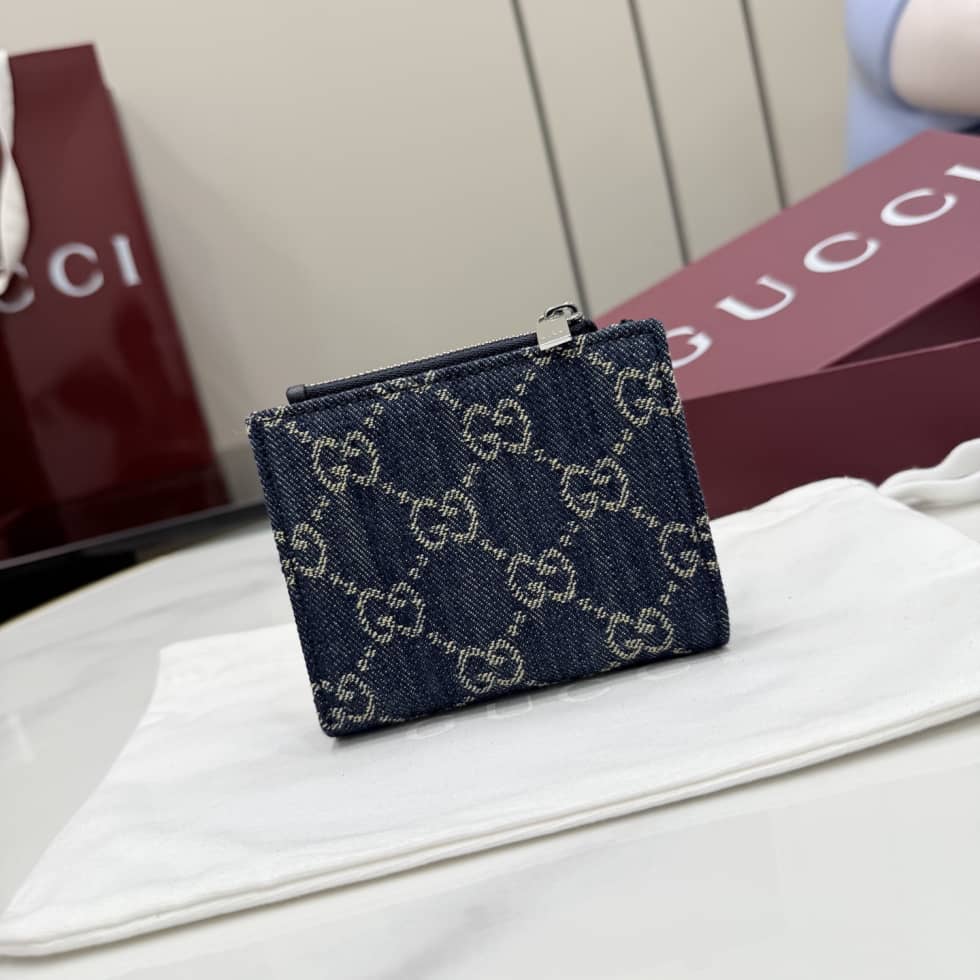 Gucci Small Denim Wallet Dark Blue 875798_1_156931 Gucci Small Denim Wallet Dark Blue 875798