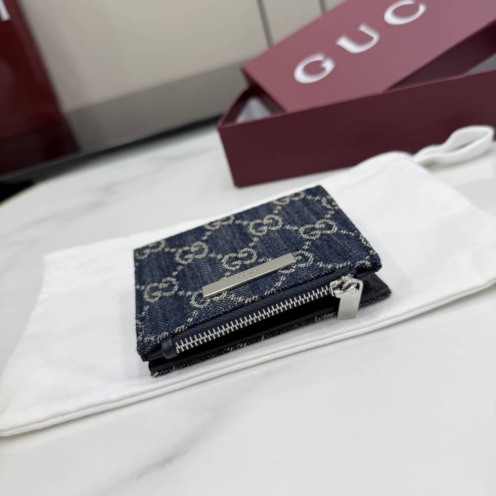 Gucci Small Denim Wallet Dark Blue 875798_3_156931 Gucci Small Denim Wallet Dark Blue 875798