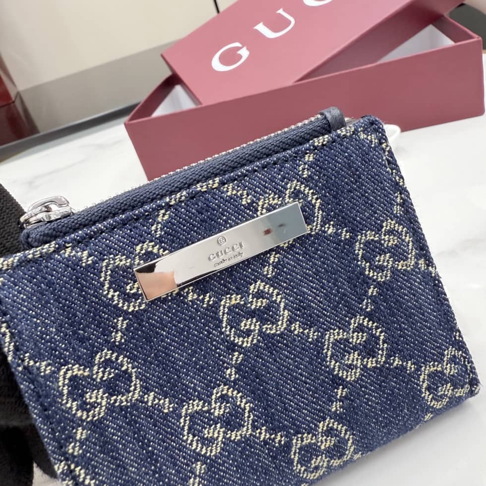 Gucci Small Denim Wallet Dark Blue 875798_5_156931 Gucci Small Denim Wallet Dark Blue 875798