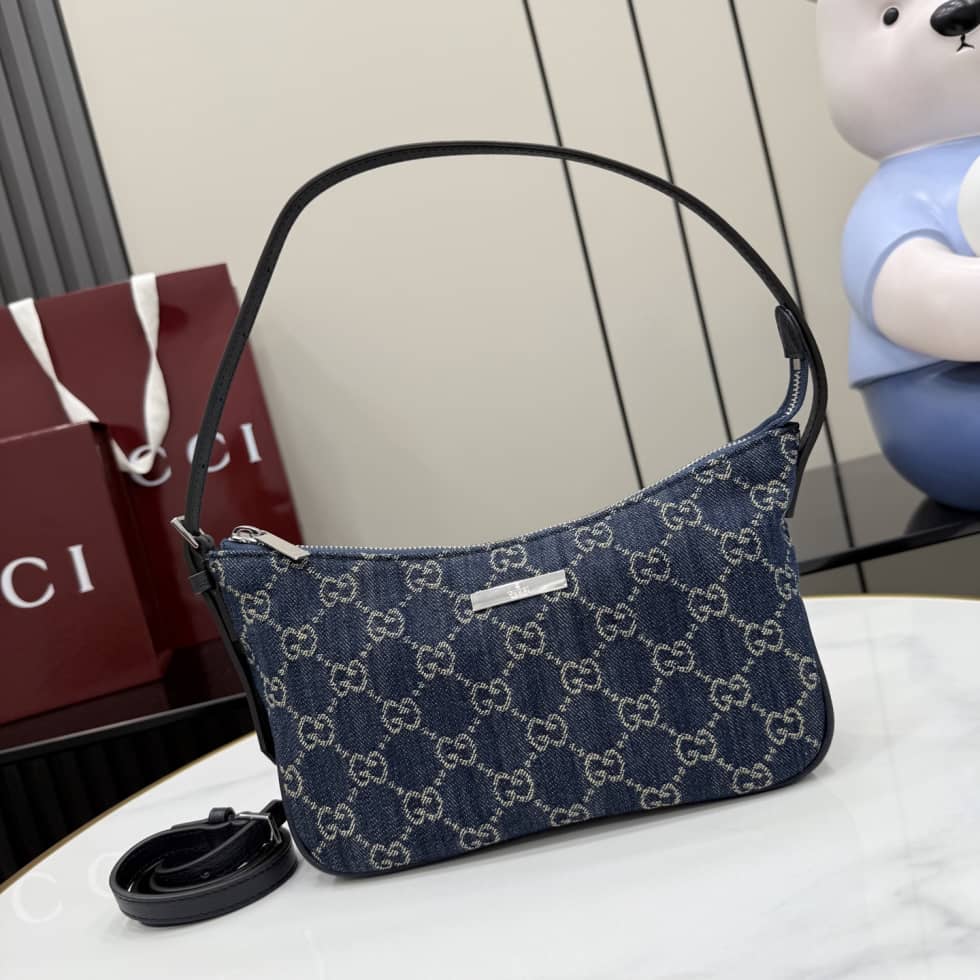 Gucci Lady Lunetta Denim Small Shoulder Bag Dark Blue_10_156951 Gucci Lady Lunetta Denim Small Shoulder Bag Dark Blue