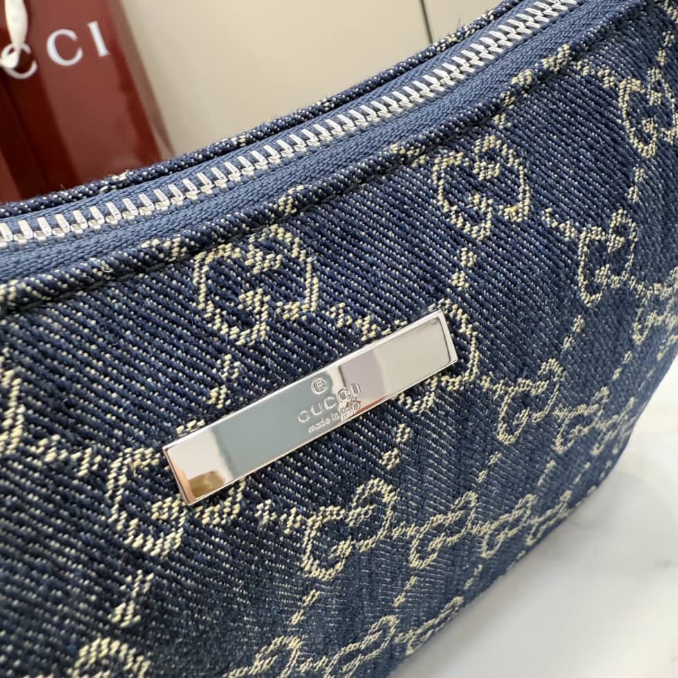 Gucci Lady Lunetta Denim Small Shoulder Bag Dark Blue_5_156951 Gucci Lady Lunetta Denim Small Shoulder Bag Dark Blue