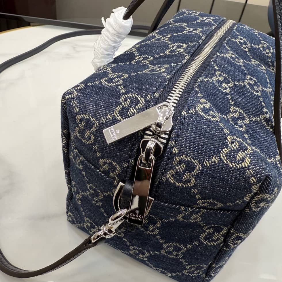 Gucci Small Denim Boston Bag Dark Blue 875811_6_156961 Gucci Small Denim Boston Bag Dark Blue 875811