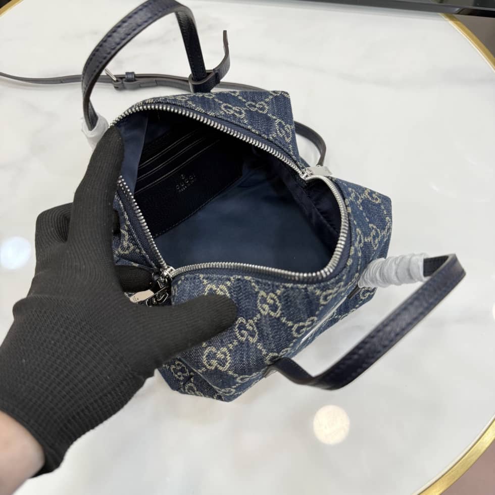 Gucci Small Denim Boston Bag Dark Blue 875811_7_156961 Gucci Small Denim Boston Bag Dark Blue 875811