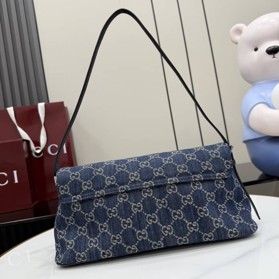 Gucci Madison Denim Medium Blue Shoulder Bag 874744_1_156981 Gucci Madison Denim Medium Blue Shoulder Bag 874744