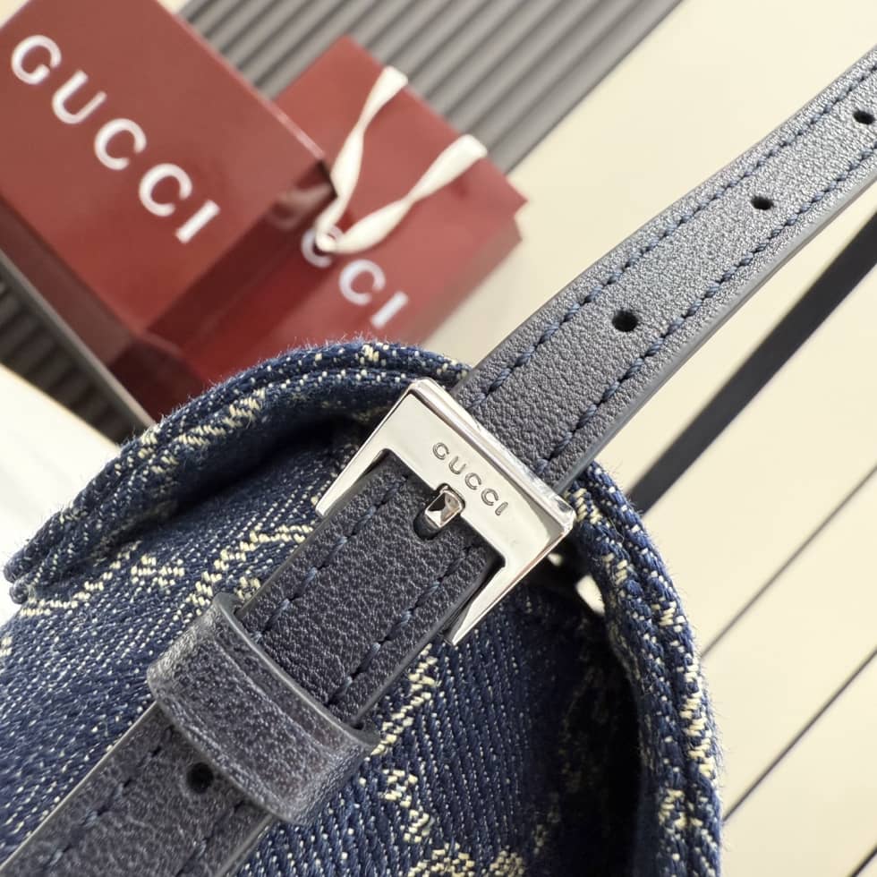 Gucci Madison Denim Medium Blue Shoulder Bag 874744_4_156981 Gucci Madison Denim Medium Blue Shoulder Bag 874744