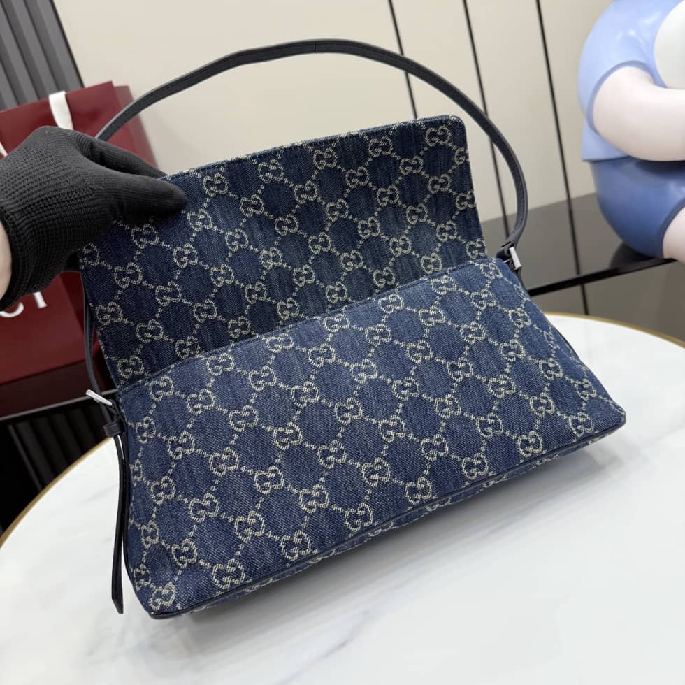 Gucci Madison Denim Medium Blue Shoulder Bag 874744_6_156981 Gucci Madison Denim Medium Blue Shoulder Bag 874744