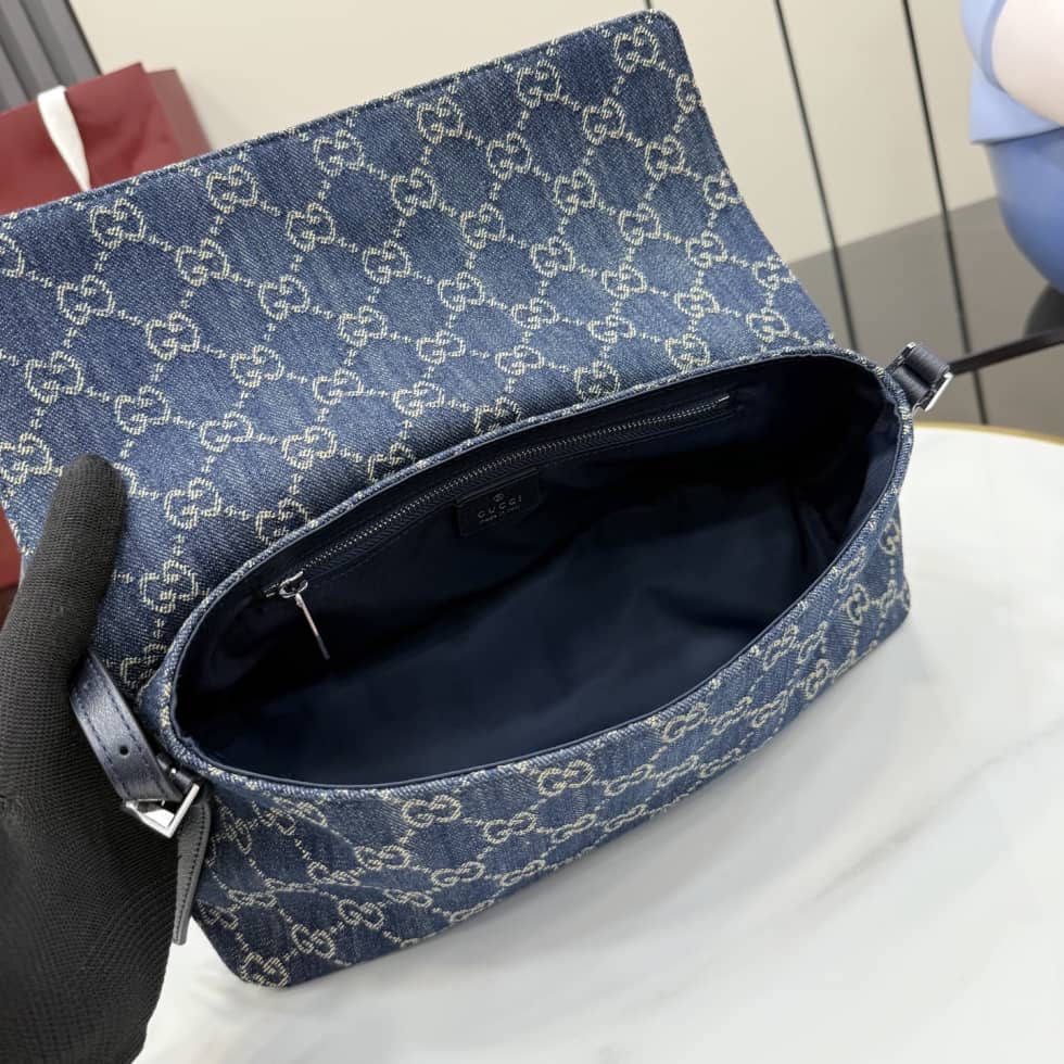 Gucci Madison Denim Medium Blue Shoulder Bag 874744_7_156981 Gucci Madison Denim Medium Blue Shoulder Bag 874744