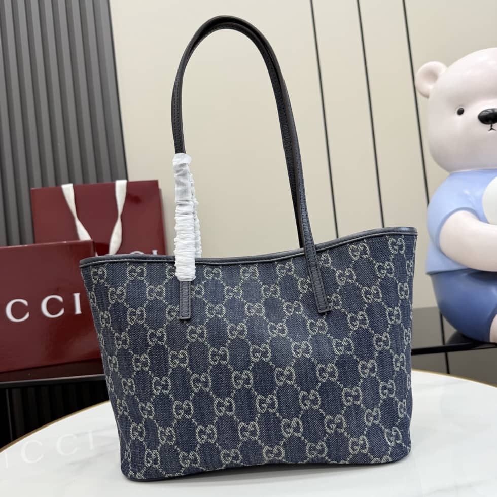 Gucci Small Tribeca Denim Blue Tote Bag 875236_1_156991 Gucci Small Tribeca Denim Blue Tote Bag 875236