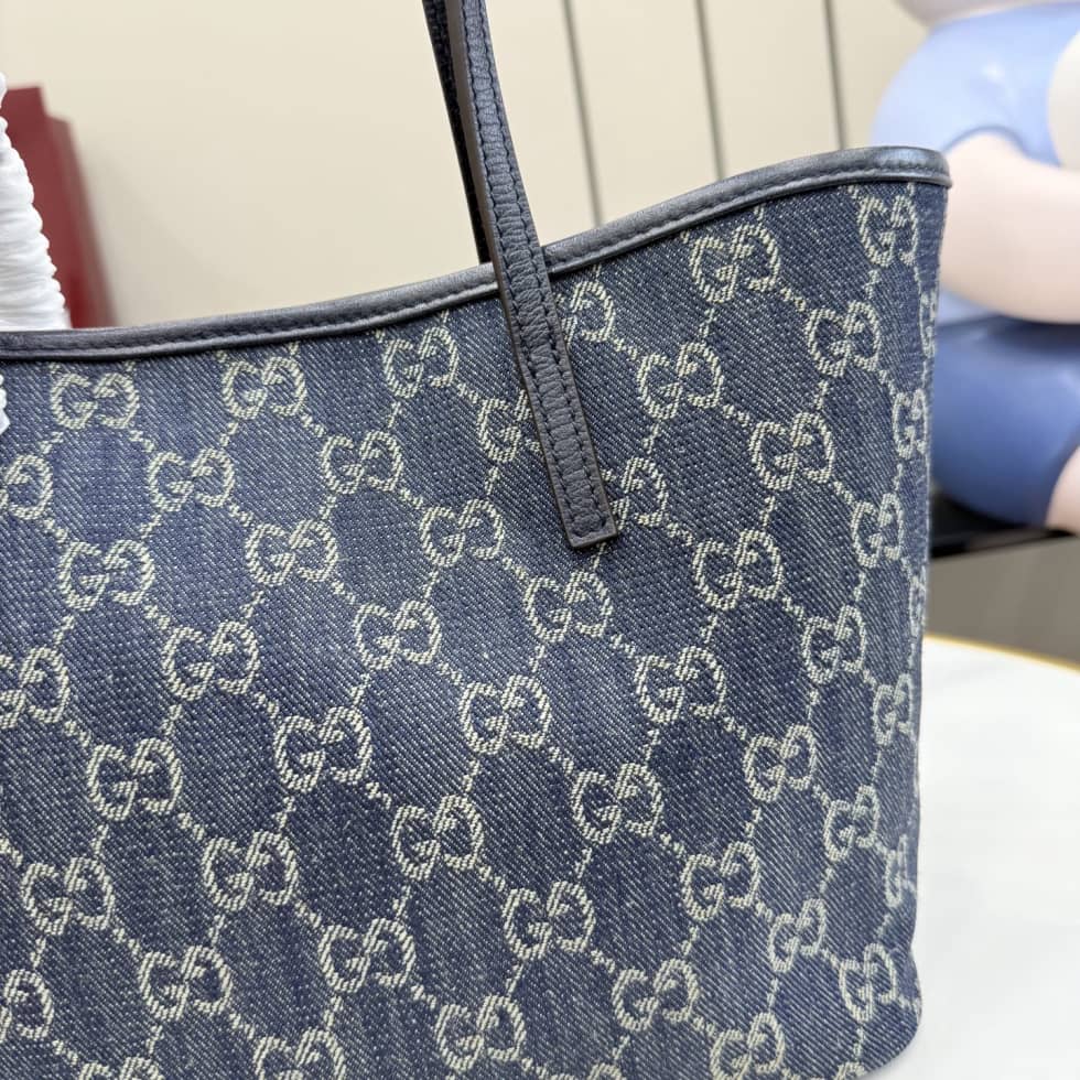 Gucci Small Tribeca Denim Blue Tote Bag 875236_5_156991 Gucci Small Tribeca Denim Blue Tote Bag 875236