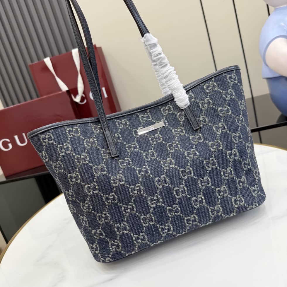 Gucci Small Tribeca Denim Blue Tote Bag 875236_6_156991 Gucci Small Tribeca Denim Blue Tote Bag 875236