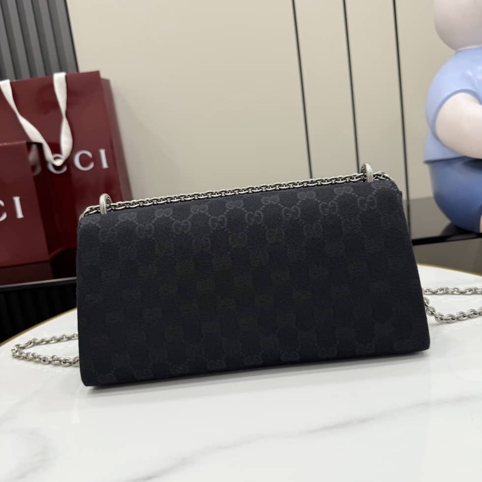 Gucci Dionysus Canvas Medium Black Shoulder Bag_1_157021 Gucci Dionysus Canvas Medium Black Shoulder Bag