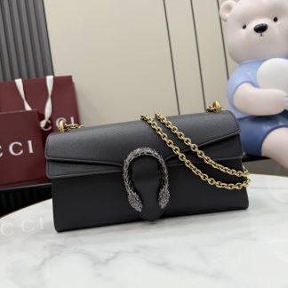 Gucci Dionysus Leather Medium Black Shoulder Bag