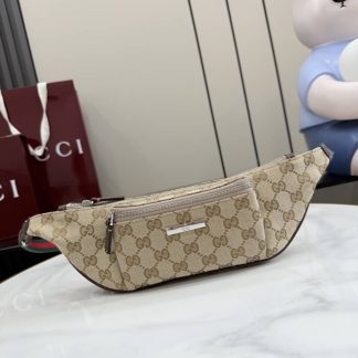 Gucci Tag Canvas Small Sand Brown Belt Bag A00230