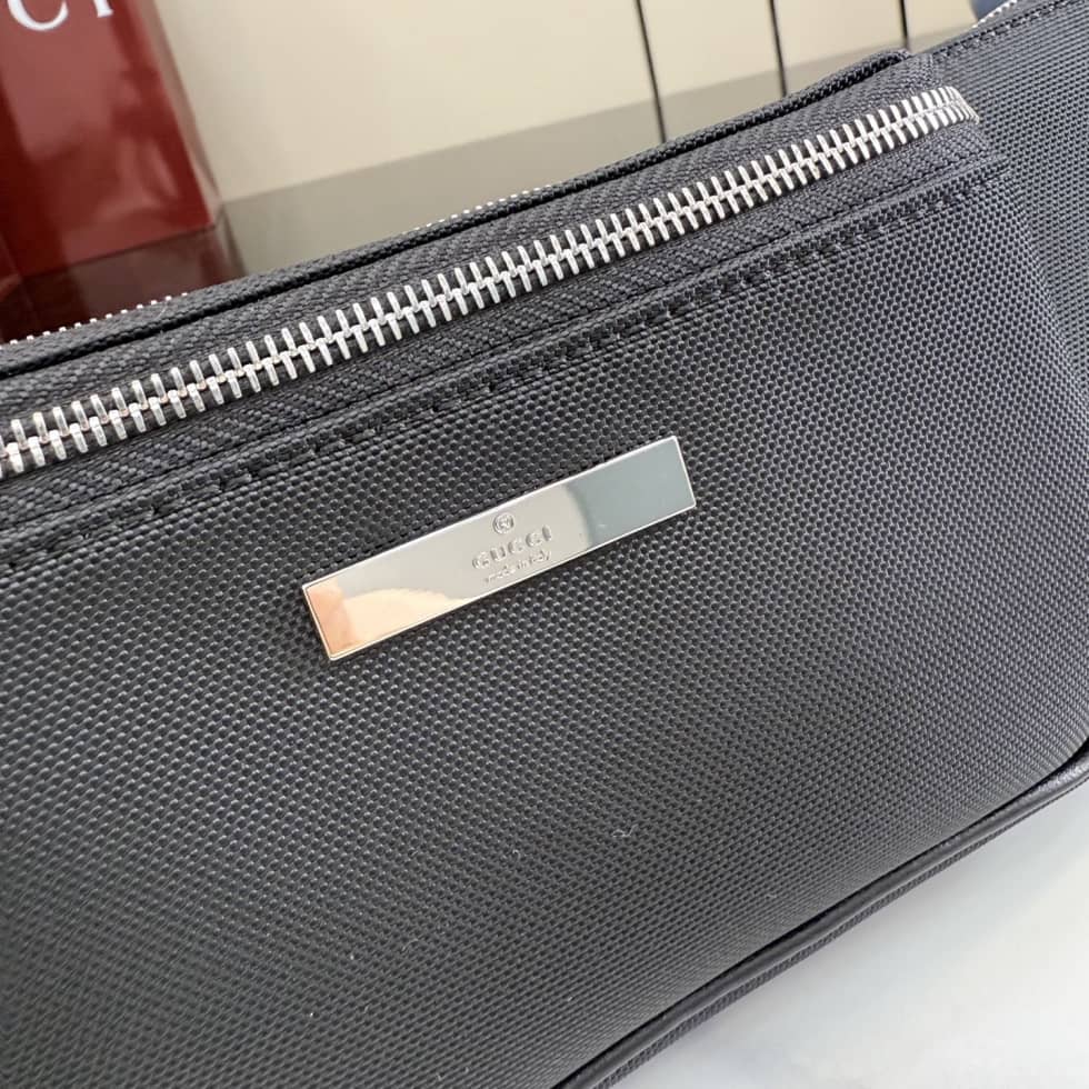 Gucci Tag Canvas Small Black Belt Bag A00230_5_157081 Gucci Tag Canvas Small Black Belt Bag A00230