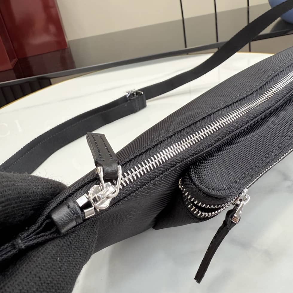 Gucci Tag Canvas Small Black Belt Bag A00230_6_157081 Gucci Tag Canvas Small Black Belt Bag A00230