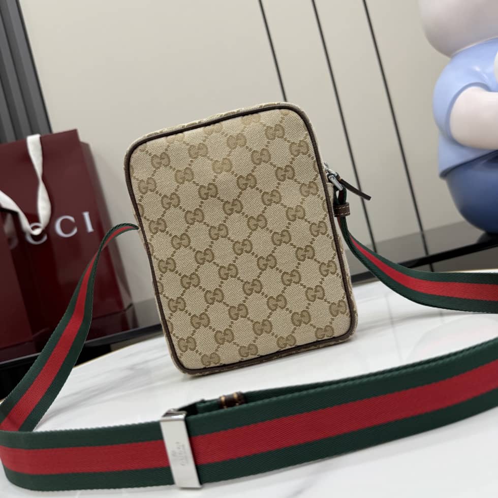 Gucci Tag Canvas Small Sand Brown Crossbody Bag_1_157091 Gucci Tag Canvas Small Sand Brown Crossbody Bag