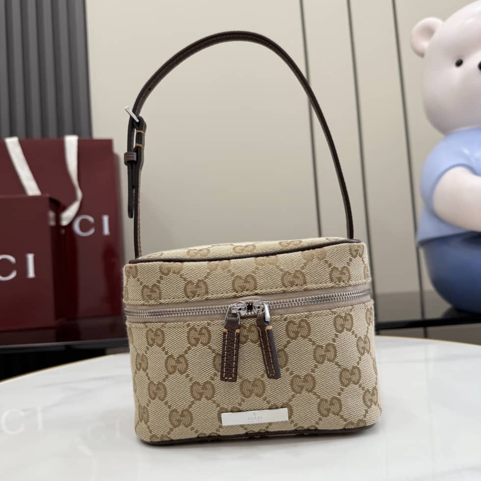 Gucci Tag Canvas Mini Sand Brown Shoulder Bag_10_157111 Gucci Tag Canvas Mini Sand Brown Shoulder Bag