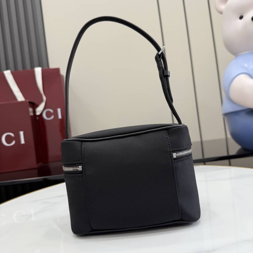 Gucci Tag Canvas Mini Black Shoulder Bag A00231_1_157121 Gucci Tag Canvas Mini Black Shoulder Bag A00231