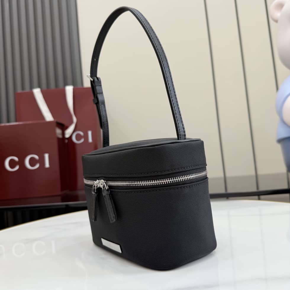Gucci Tag Canvas Mini Black Shoulder Bag A00231_2_157121 Gucci Tag Canvas Mini Black Shoulder Bag A00231