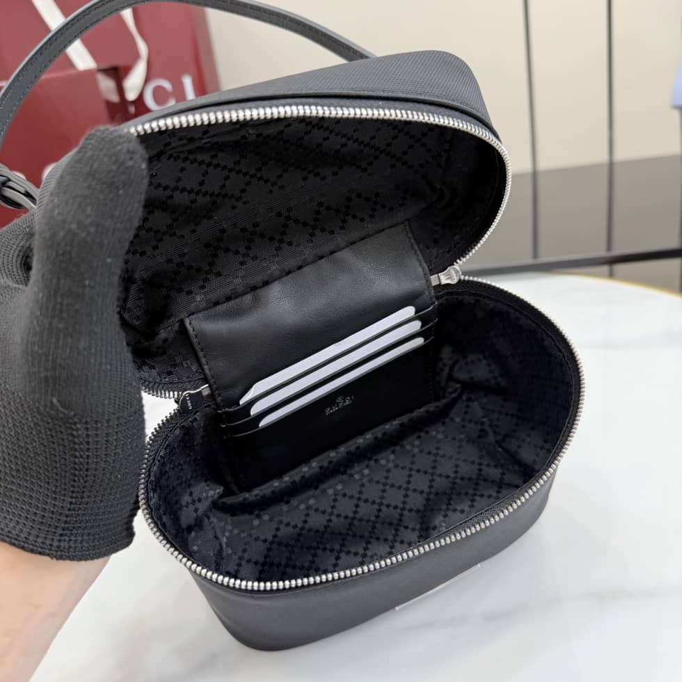 Gucci Tag Canvas Mini Black Shoulder Bag A00231_7_157121 Gucci Tag Canvas Mini Black Shoulder Bag A00231