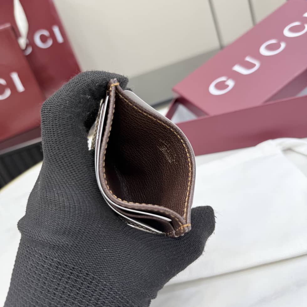 Gucci GG Web Canvas Card Holder Sand Brown 867384_7_157151 Gucci GG Web Canvas Card Holder Sand Brown 867384