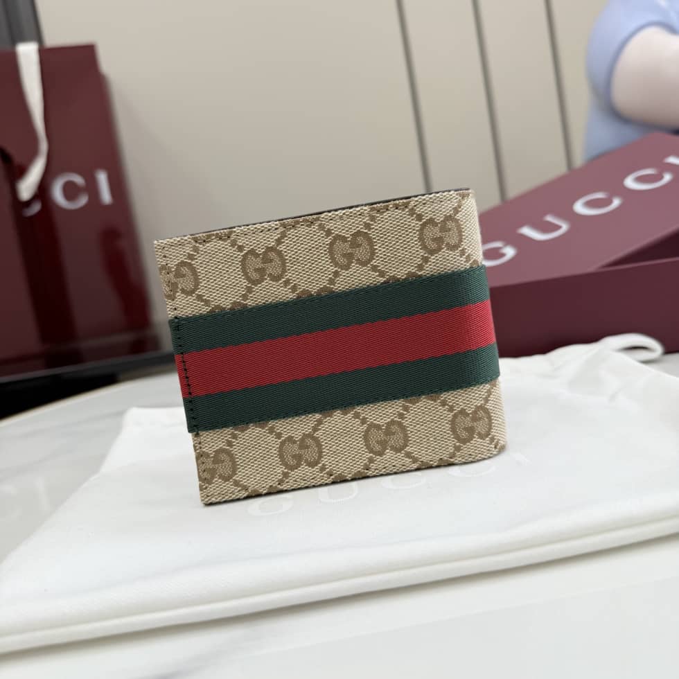 Gucci Canvas Bi-Fold Wallet Sand Brown 867335_1_157161 Gucci Canvas Bi-Fold Wallet Sand Brown 867335