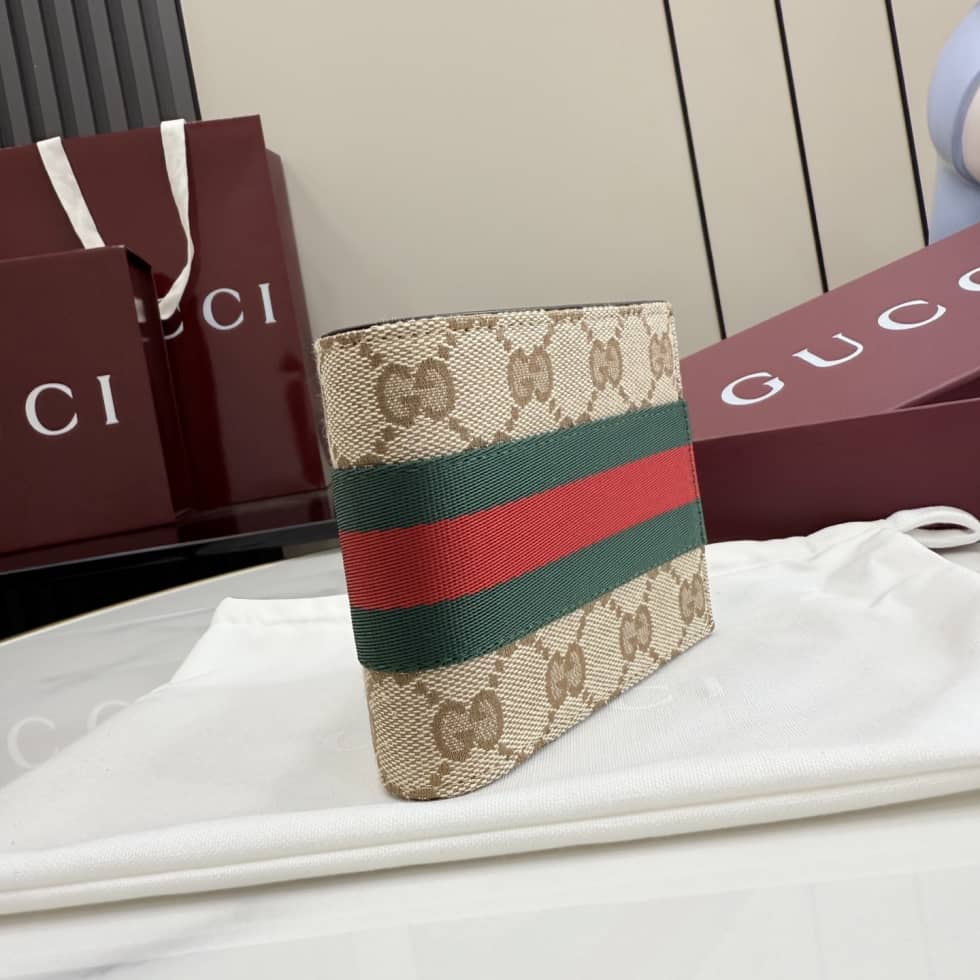 Gucci Canvas Bi-Fold Wallet Sand Brown 867335_2_157161 Gucci Canvas Bi-Fold Wallet Sand Brown 867335