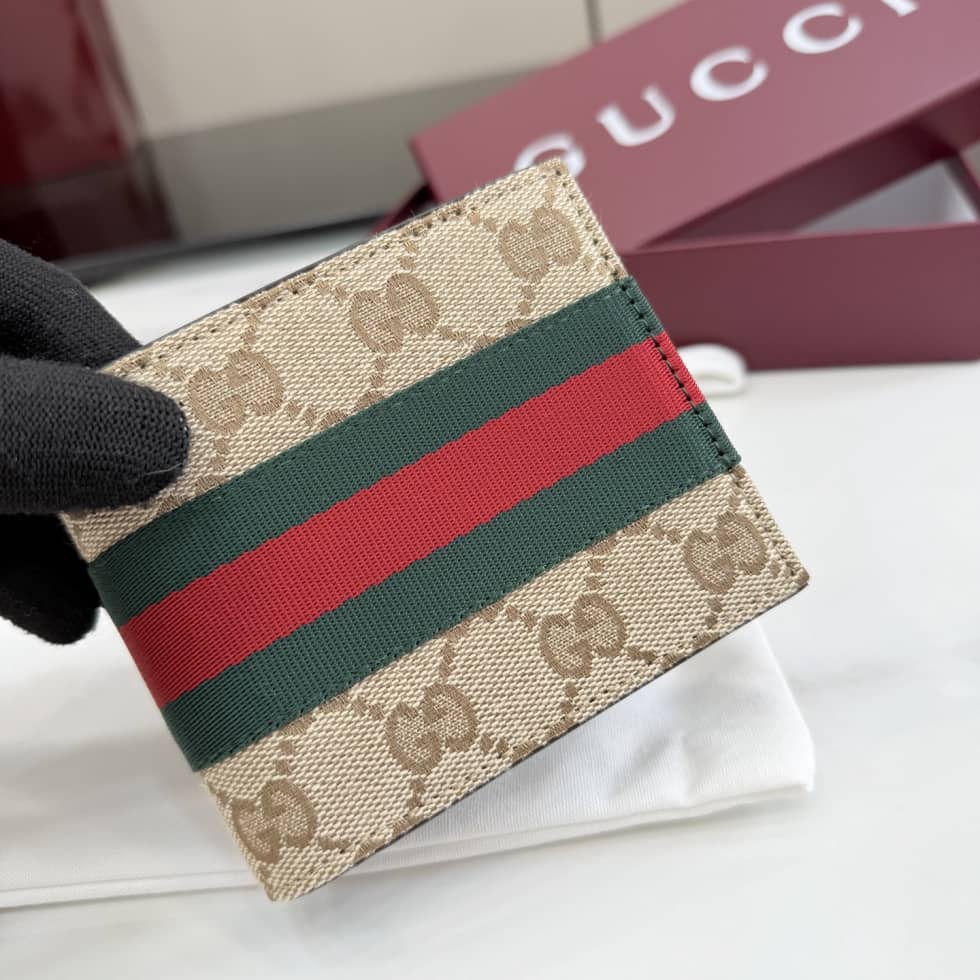 Gucci Canvas Bi-Fold Wallet Sand Brown 867335_4_157161 Gucci Canvas Bi-Fold Wallet Sand Brown 867335