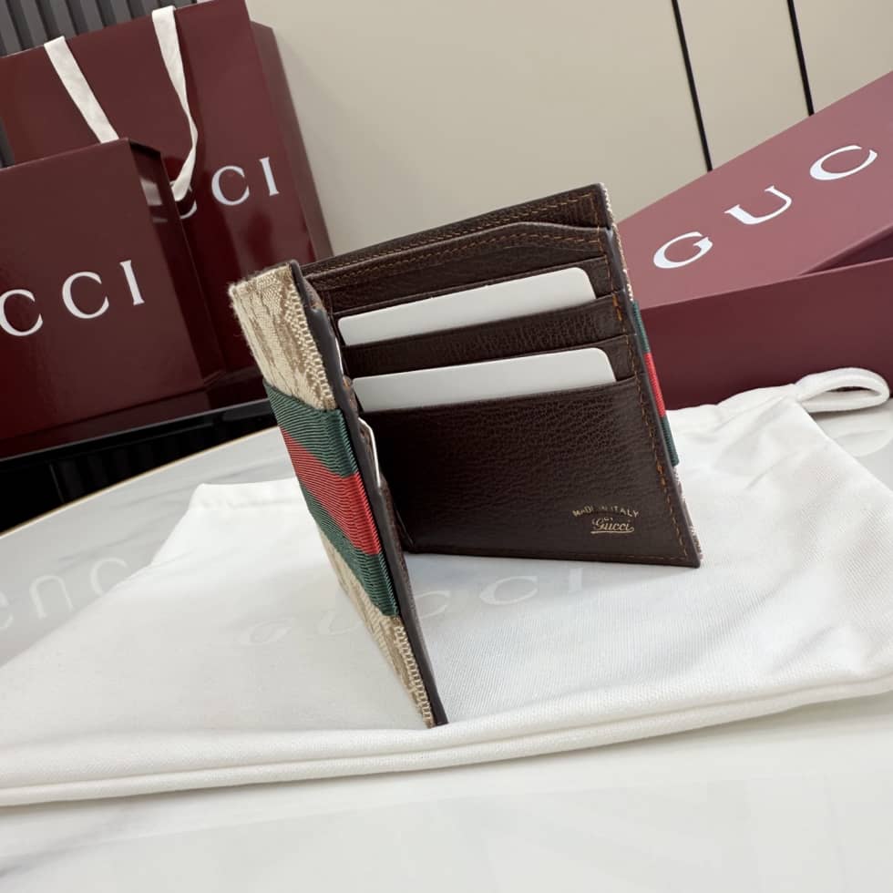Gucci Canvas Bi-Fold Wallet Sand Brown 867335_6_157161 Gucci Canvas Bi-Fold Wallet Sand Brown 867335