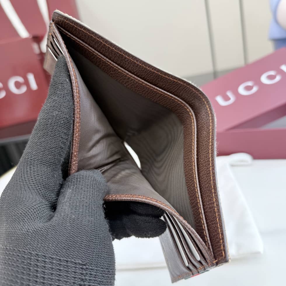 Gucci Canvas Bi-Fold Wallet Sand Brown 867335_8_157161 Gucci Canvas Bi-Fold Wallet Sand Brown 867335
