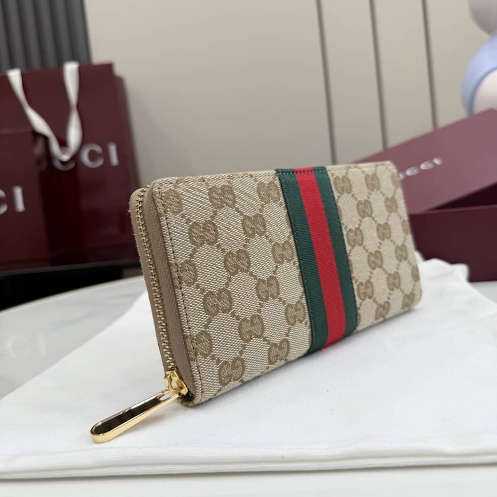 Gucci Canvas Web Zip Around Wallet Beige 867284_1_157181 Gucci Canvas Web Zip Around Wallet Beige 867284