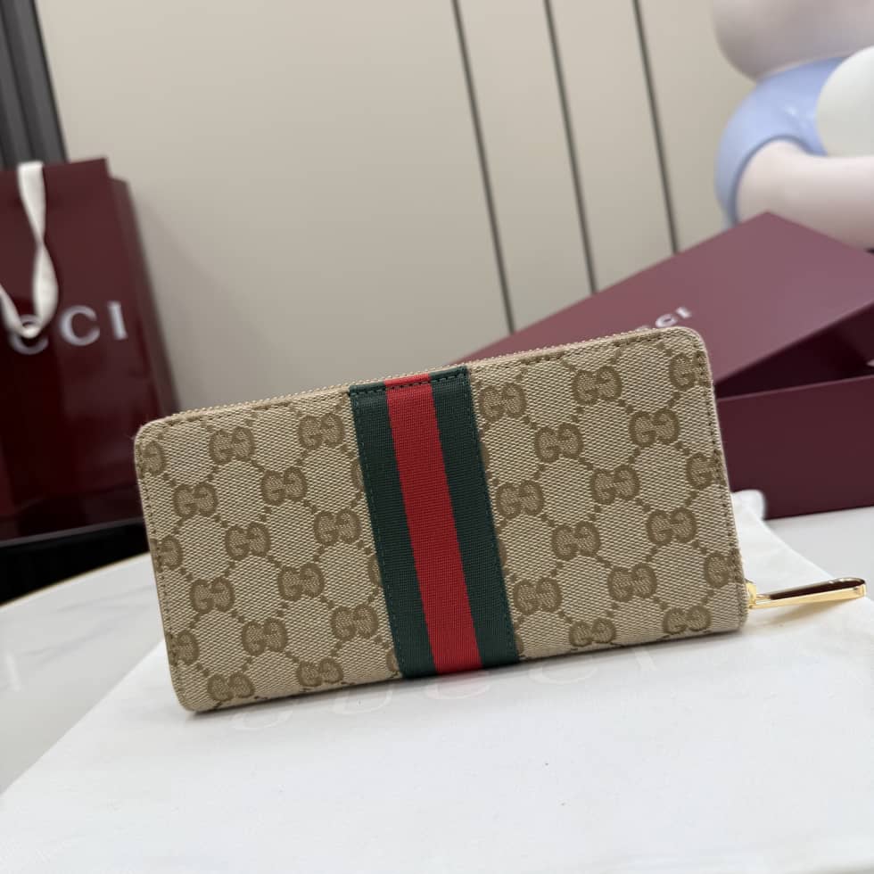 Gucci Canvas Web Zip Around Wallet Beige 867284_2_157181 Gucci Canvas Web Zip Around Wallet Beige 867284