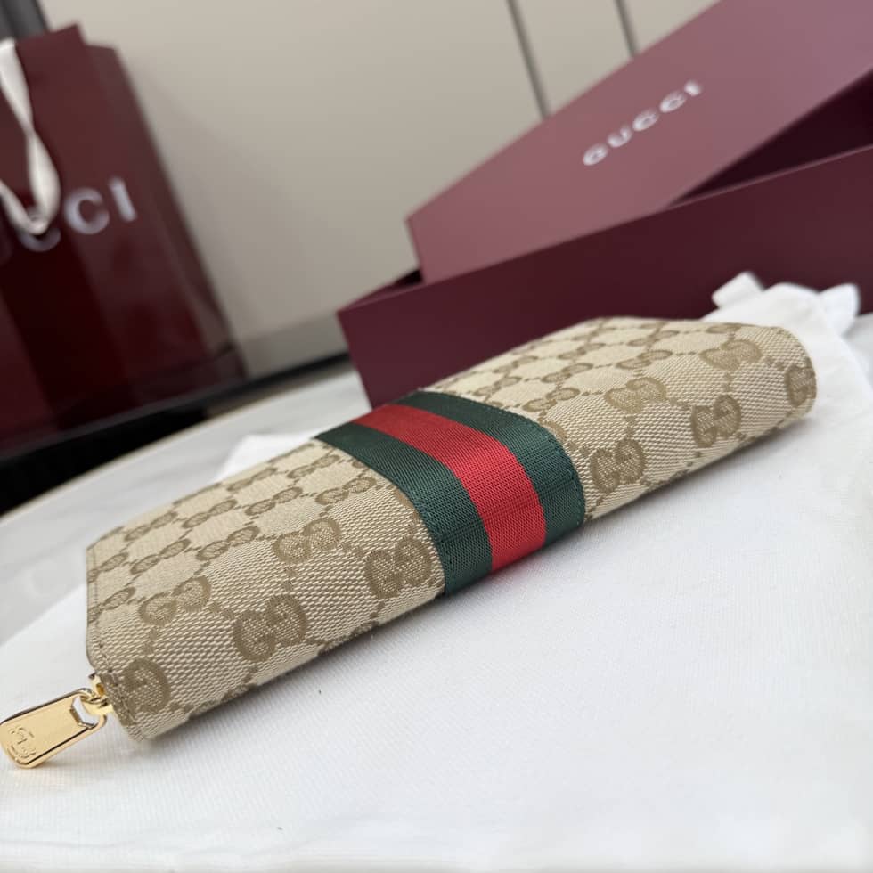 Gucci Canvas Web Zip Around Wallet Beige 867284_3_157181 Gucci Canvas Web Zip Around Wallet Beige 867284