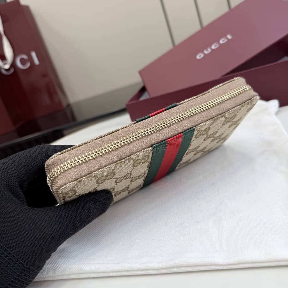 Gucci Canvas Web Zip Around Wallet Beige 867284_5_157181 Gucci Canvas Web Zip Around Wallet Beige 867284