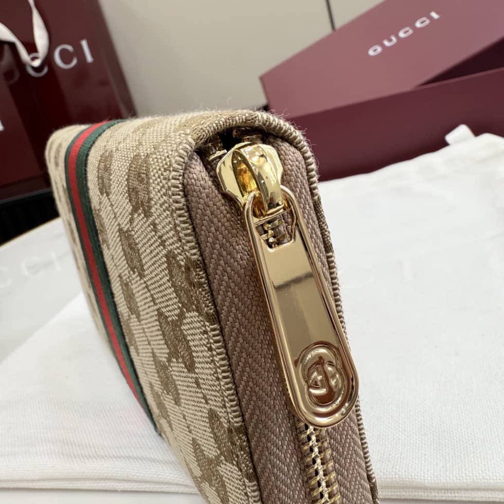Gucci Canvas Web Zip Around Wallet Beige 867284_6_157181 Gucci Canvas Web Zip Around Wallet Beige 867284
