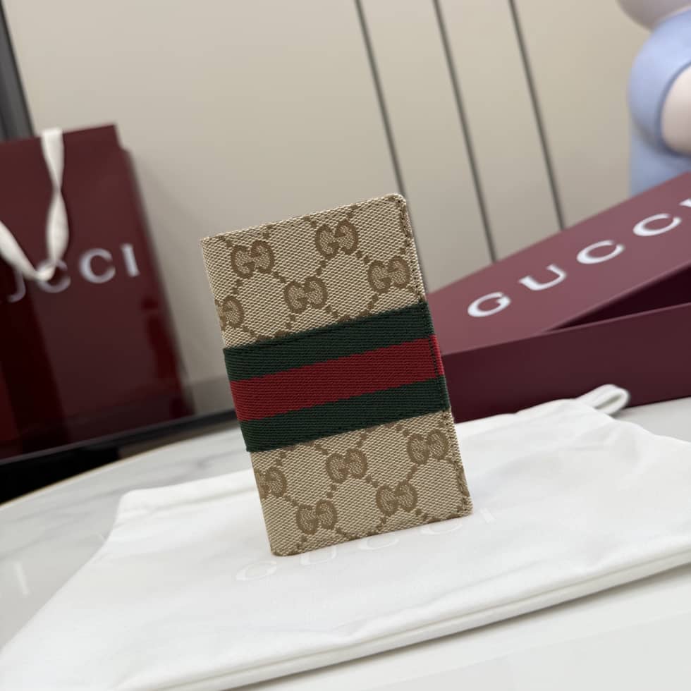 Gucci Canvas Card Case With Web Beige 867346_10_157191 Gucci Canvas Card Case With Web Beige 867346