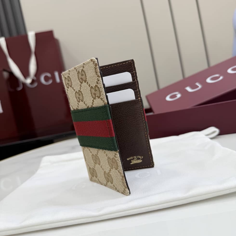 Gucci Canvas Card Case With Web Beige 867346_6_157191 Gucci Canvas Card Case With Web Beige 867346