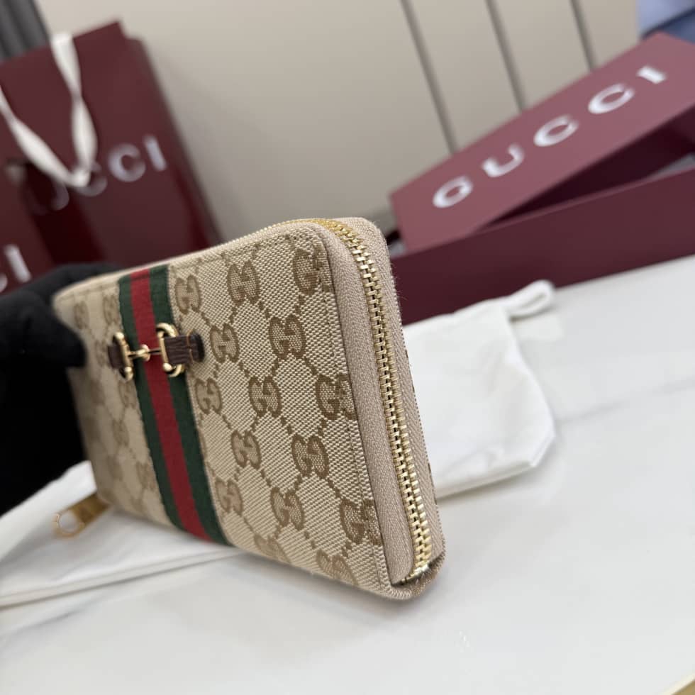 Gucci Horsebit Web Zip Around Wallet Beige 867124_4_157221 Gucci Horsebit Web Zip Around Wallet Beige 867124